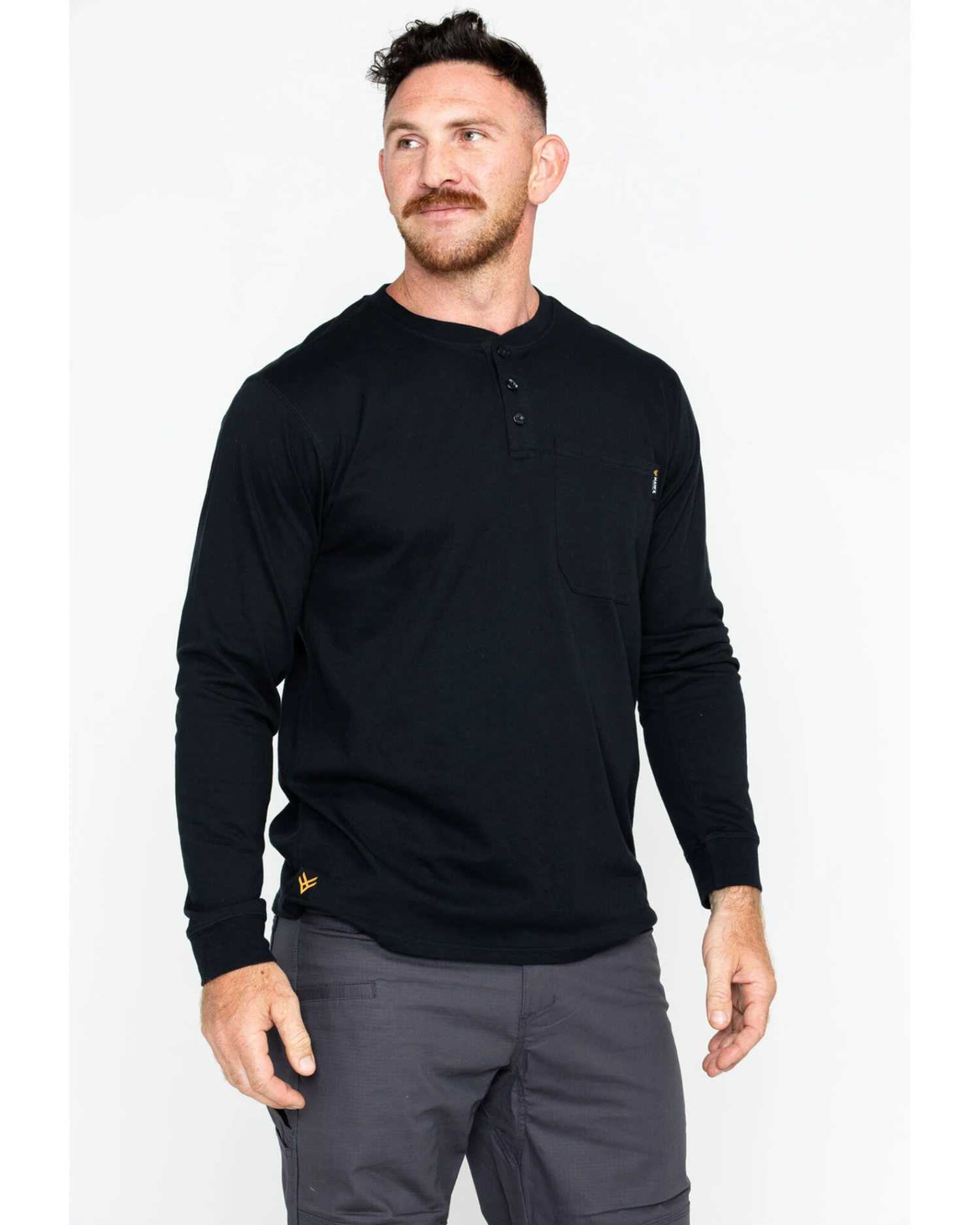 Hawx Men's Pocket Henley Long Sleeve Work Shirt