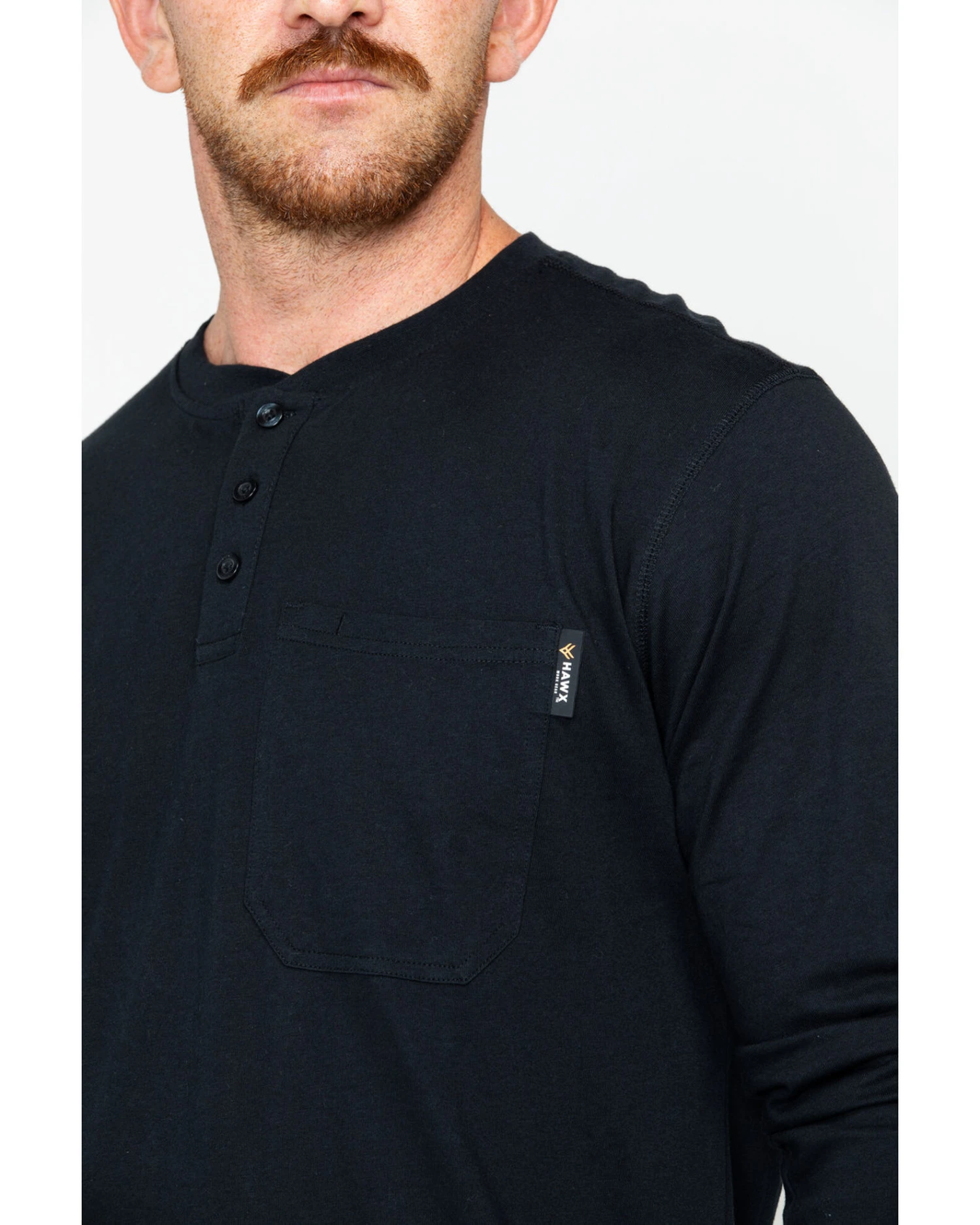 Hawx Men's Pocket Henley Long Sleeve Work Shirt - Image 4