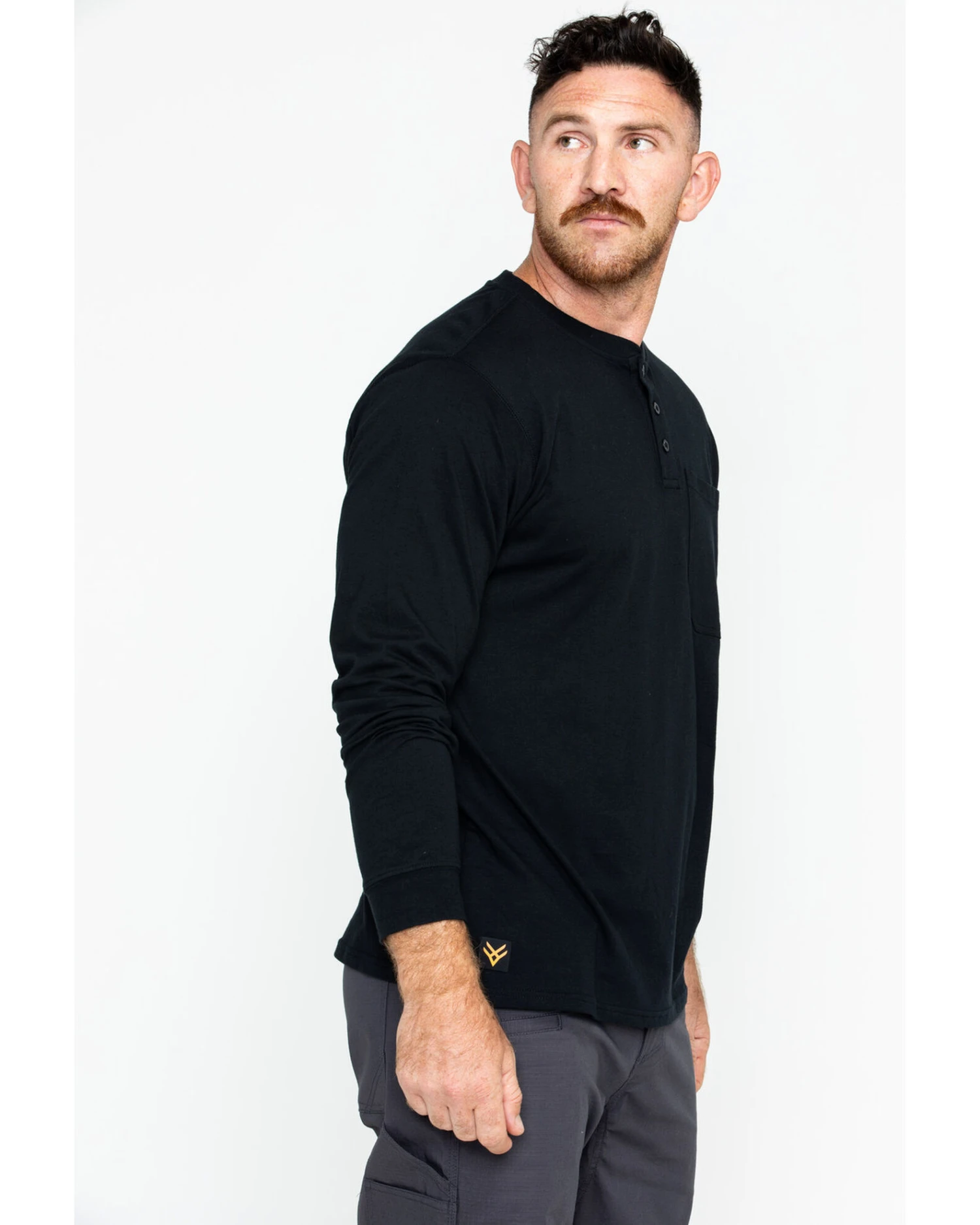 Hawx Men's Pocket Henley Long Sleeve Work Shirt - Image 5