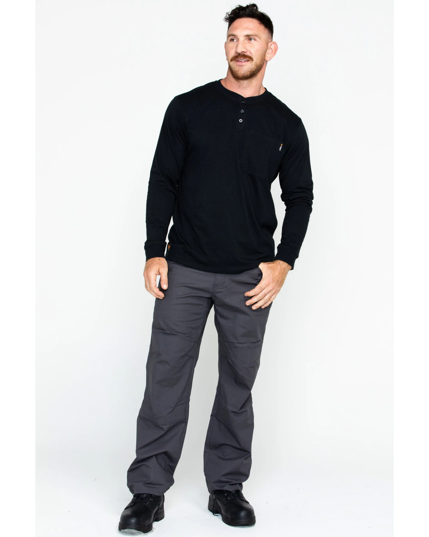 Hawx Men's Pocket Henley Long Sleeve Work Shirt - Image 6