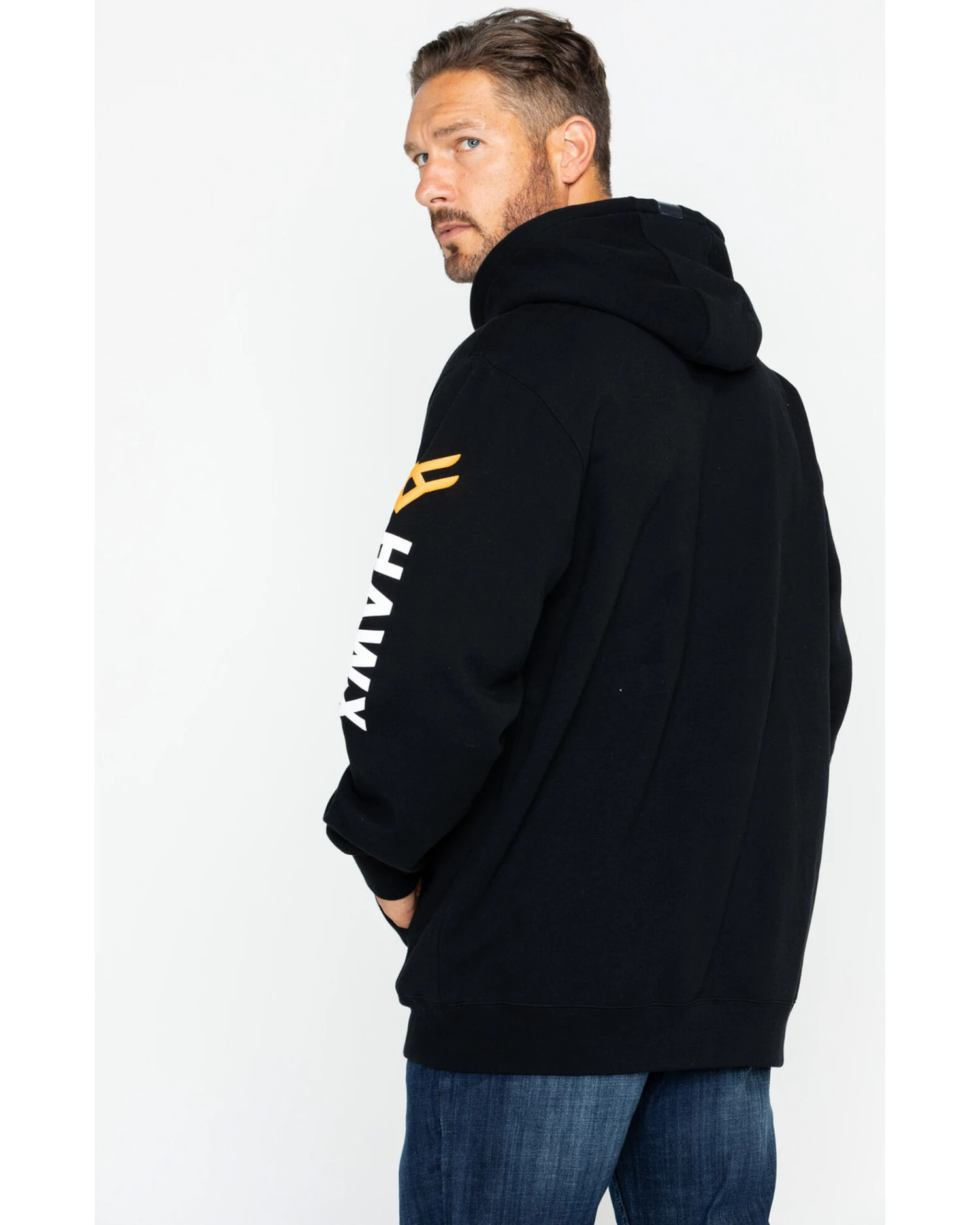 Hawx Men's Logo Sleeve Hooded Work Sweatshirt - Image 2