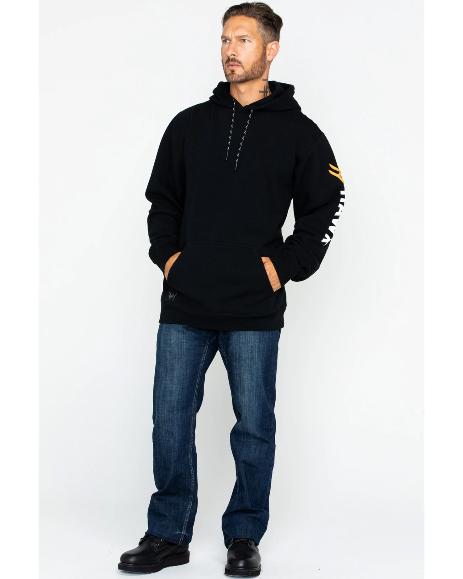 Hawx Men's Logo Sleeve Hooded Work Sweatshirt - Image 6