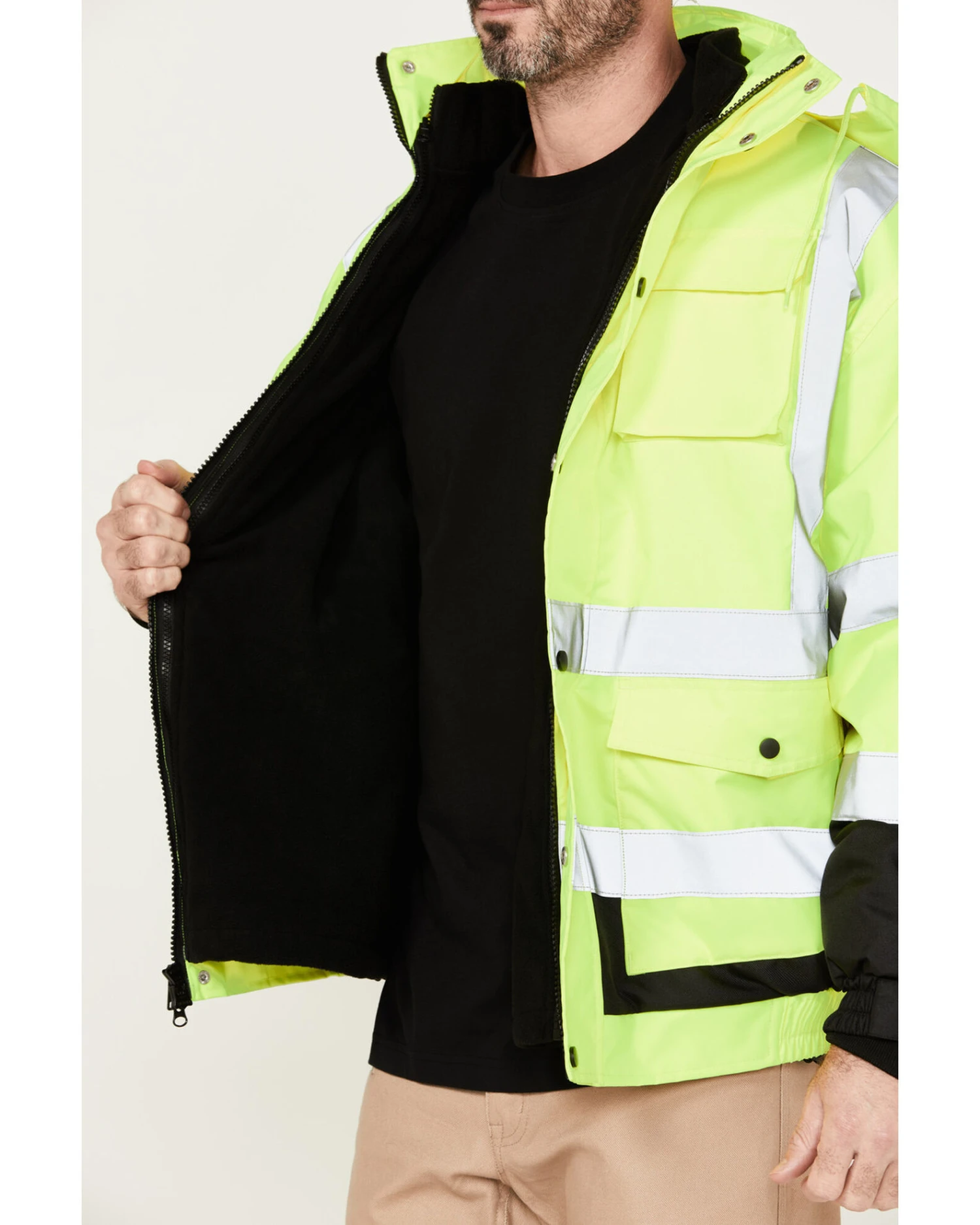 Hawx Men's 3-In-1 Bomber Hi-Vis Reflective Work Jacket