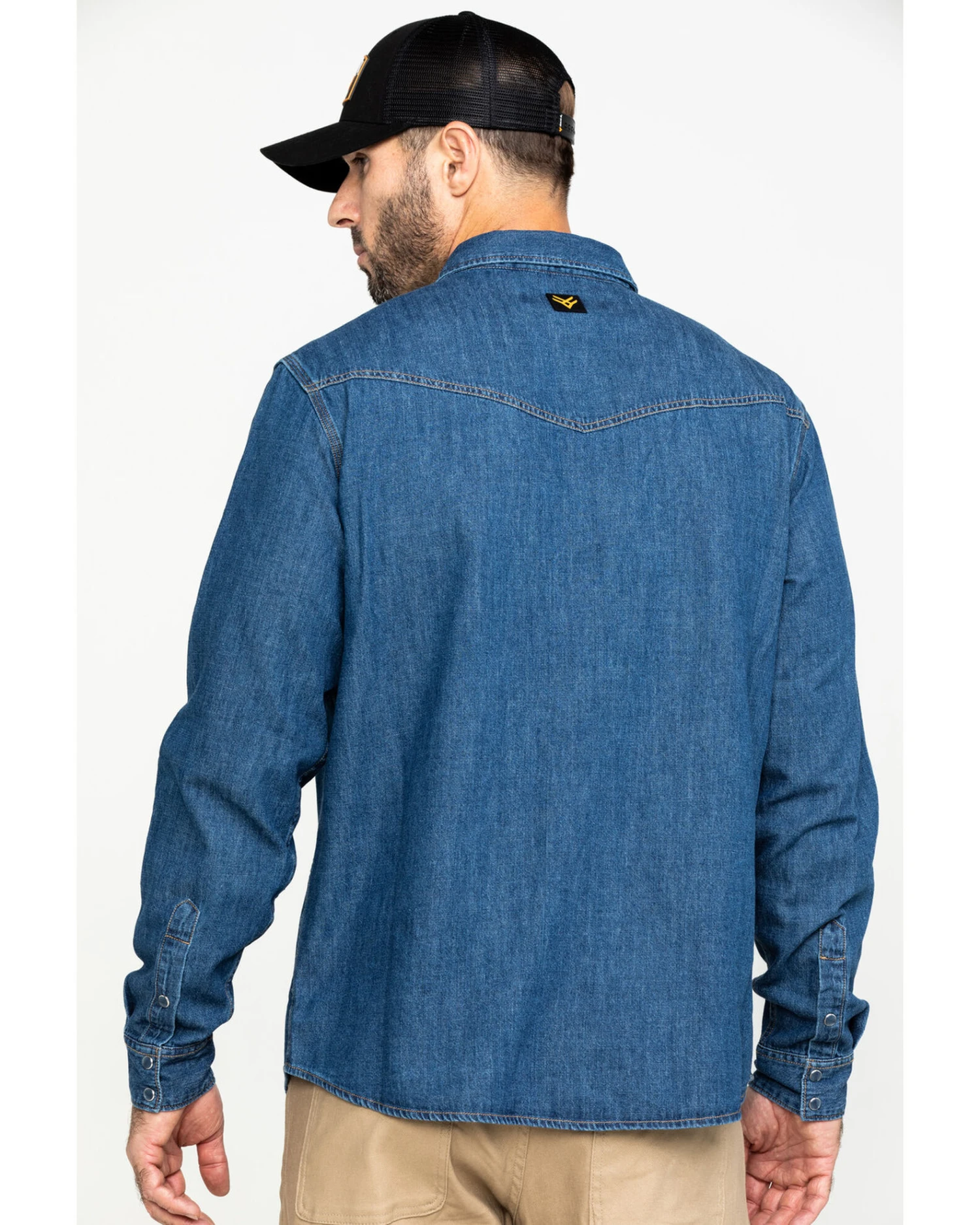 Hawx Men's Stonewashed Denim Snap Long Sleeve Work Shirt - Image 2