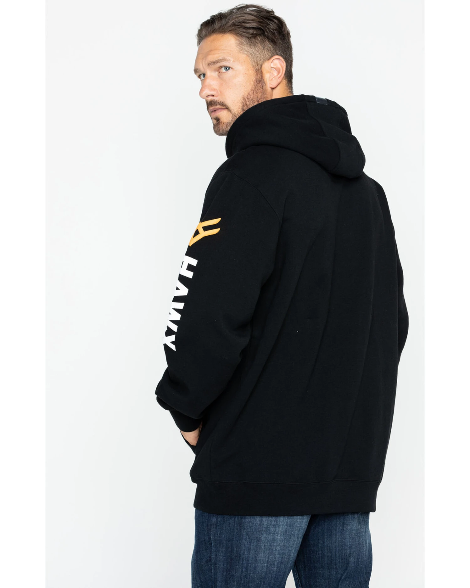 Hawx Men's Logo Sleeve Hooded Work Sweatshirt - Big - Image 4