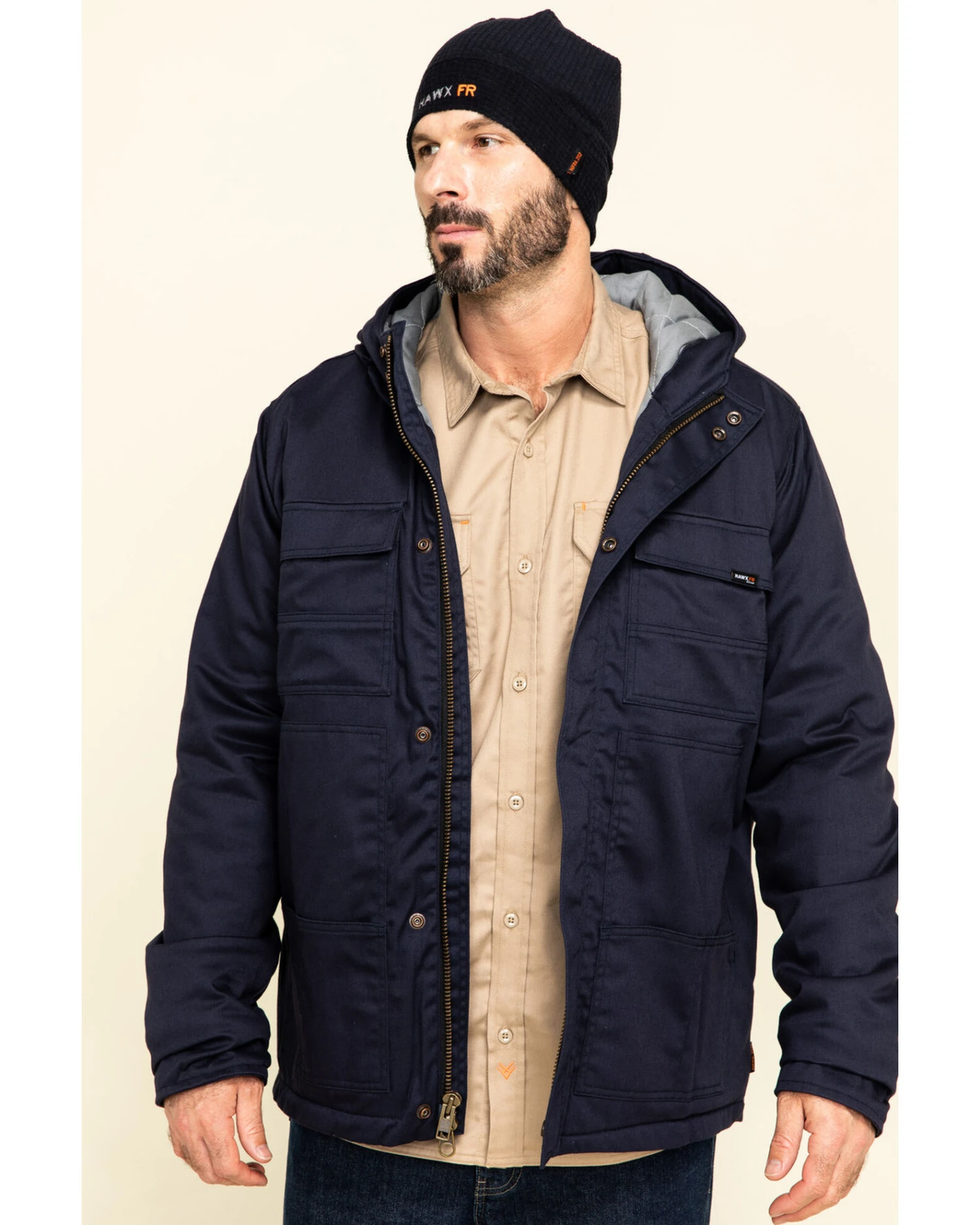 Hawx Men's FR Duck Hooded Work Jacket - Tall - Image 2