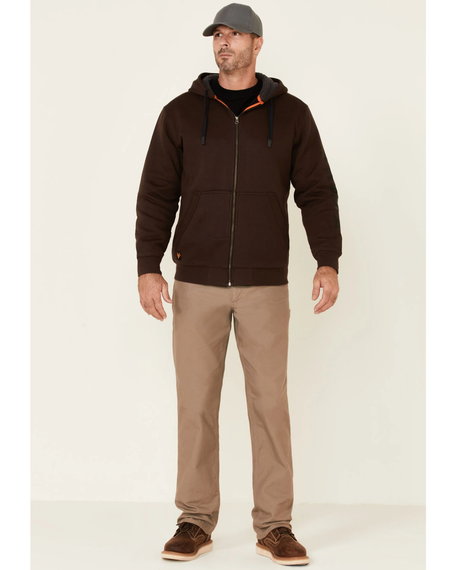 Hawx Men's Brown Martin Insulated Zip-Front Hooded Work Jacket - Image 2