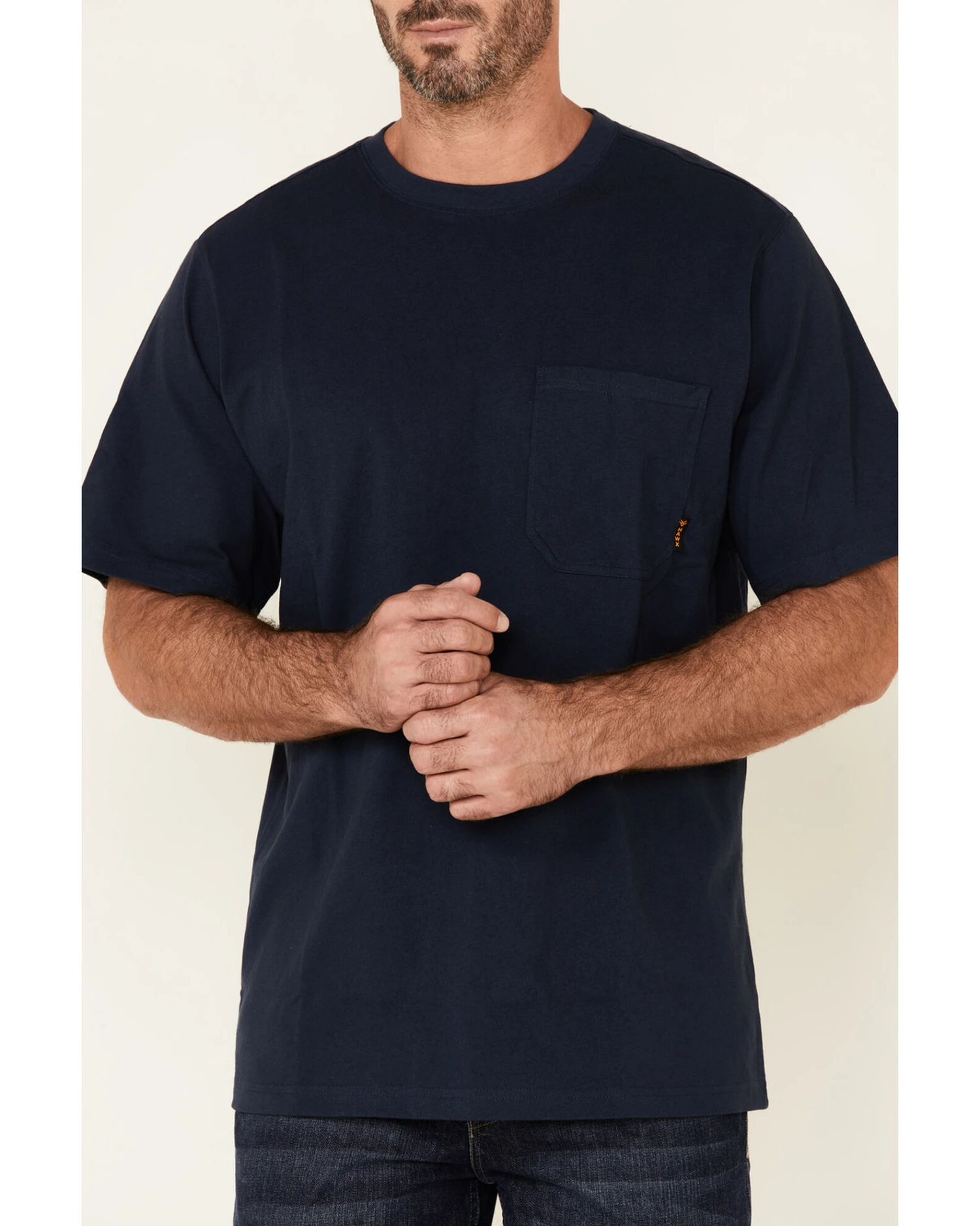 Hawx Men's Solid Navy Forge Short Sleeve Work Pocket T-Shirt - Image 3