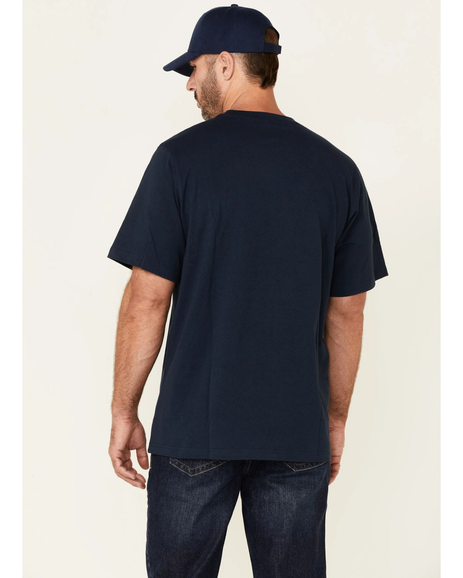 Hawx Men's Solid Navy Forge Short Sleeve Work Pocket T-Shirt - Image 4