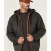 Hawx Men's Charcoal Sherpa-Lined Zip-Front Hooded Work Jacket 