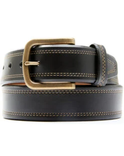 Hawx Men's Smooth Leather Stitch Belt