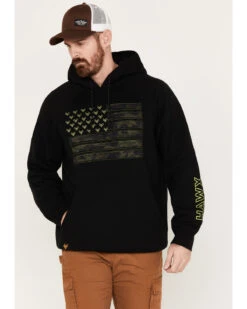 Hawx Men's Camo Flag Graphic Fleece Hooded Sweatshirt