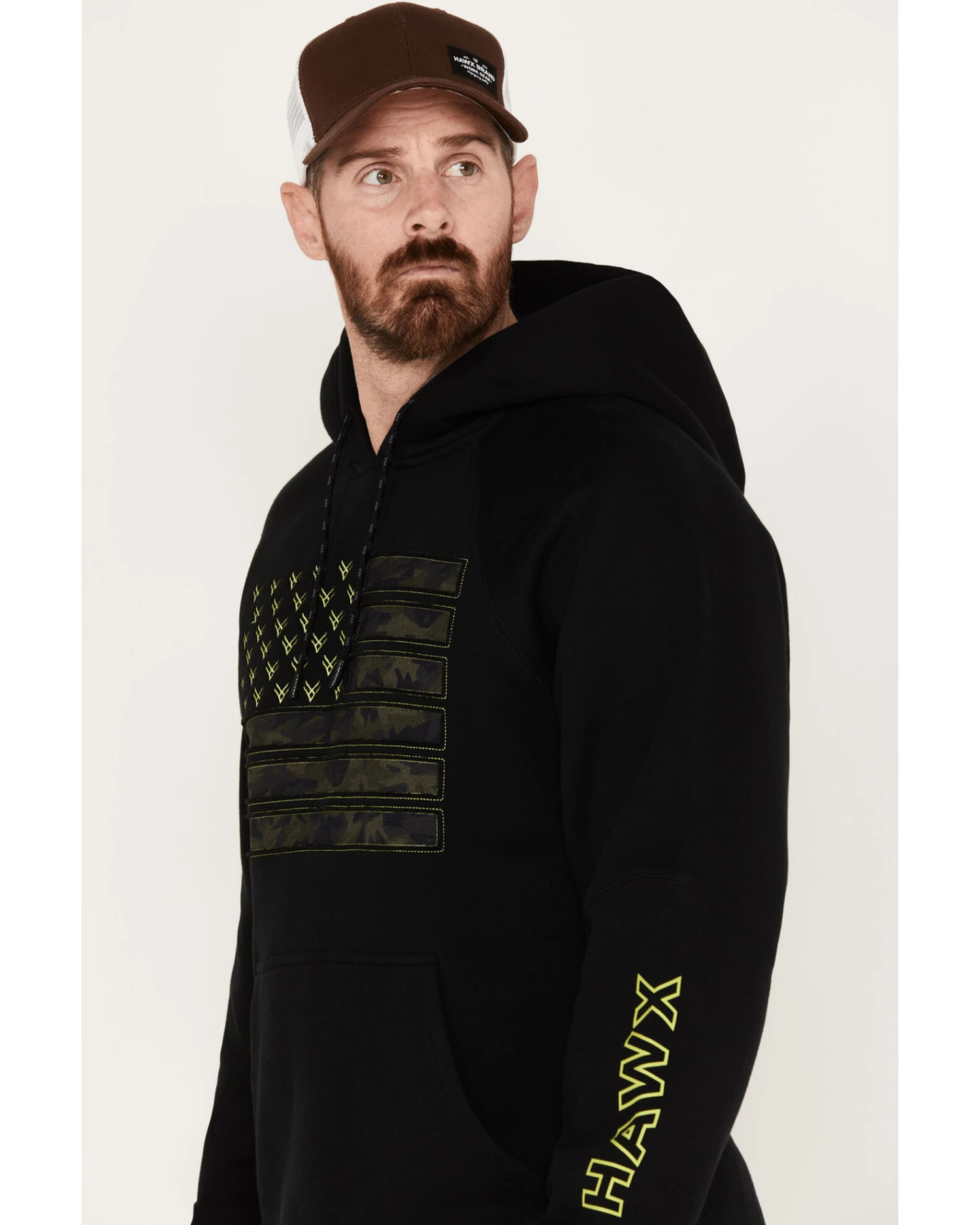 Hawx Men's Camo Flag Graphic Fleece Hooded Sweatshirt - Image 2