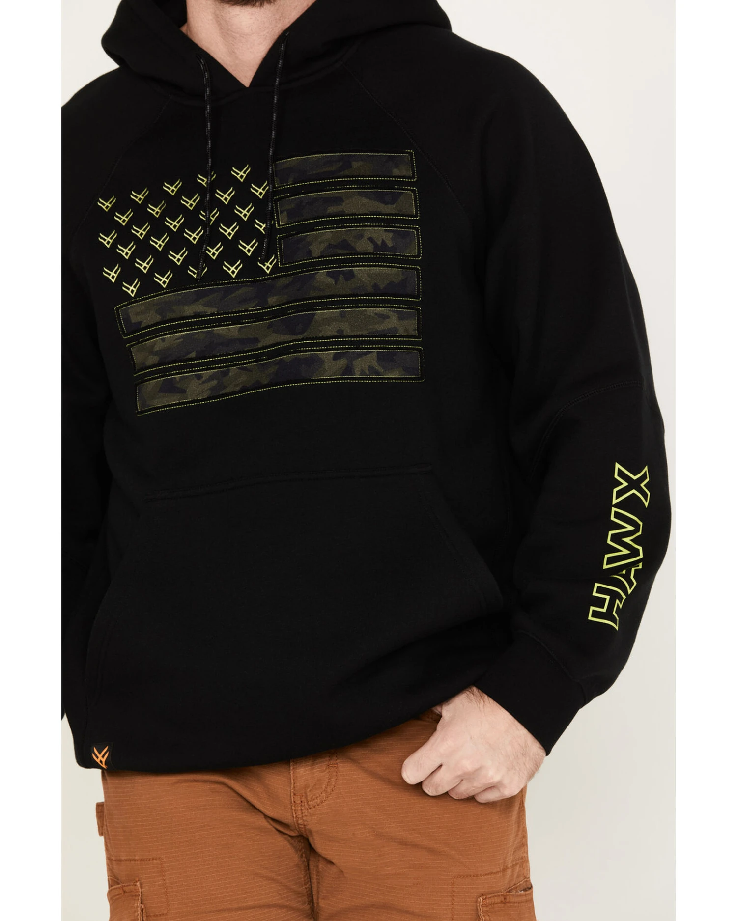 Hawx Men's Camo Flag Graphic Fleece Hooded Sweatshirt - Image 3