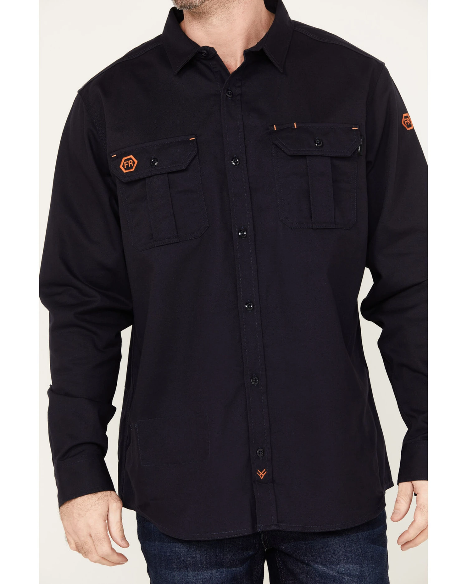 Hawx Men's FR Solid Long Sleeve Button-Down Woven Shirt - Image 3